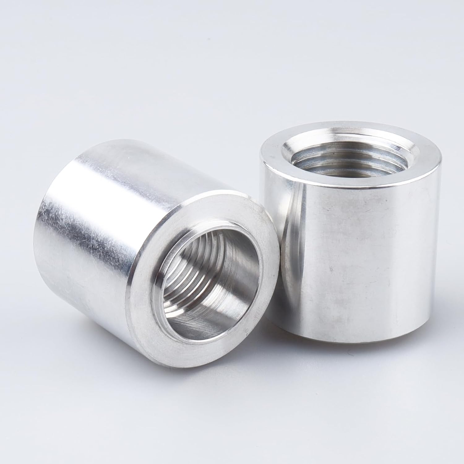 AC PERFORMANCE Aluminum Female 1/2 NPT Weld On Bung, 1/2" Weldable Fuel Tank Fitting, Pack of 2, Natural