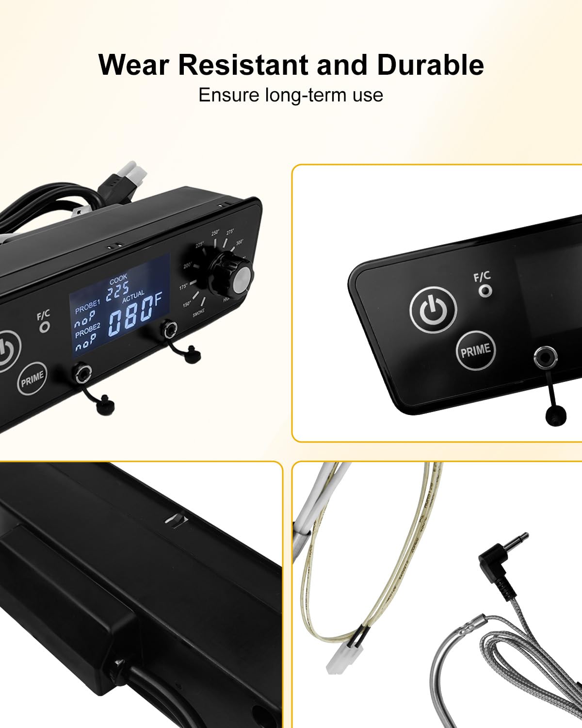 QAGGUM Digital Thermostat Control Board Kit Fit for Pit Boss PBV3P1 PBV4PS1 PBV5P1 Series Vertical Smoker, Digital Thermostat Panel with Meat Probes, Temp Sensor & Ignition Hot Rod