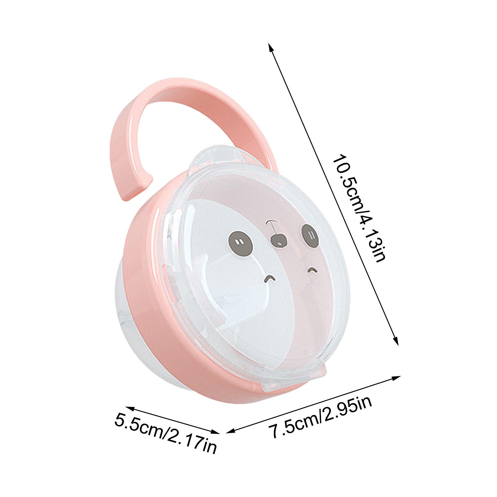 Boîte À Sucette pour Bébés de Rangement Portable, Mignon Tétine avec Poignée, sans BPA Étanche La Poussière, Rose