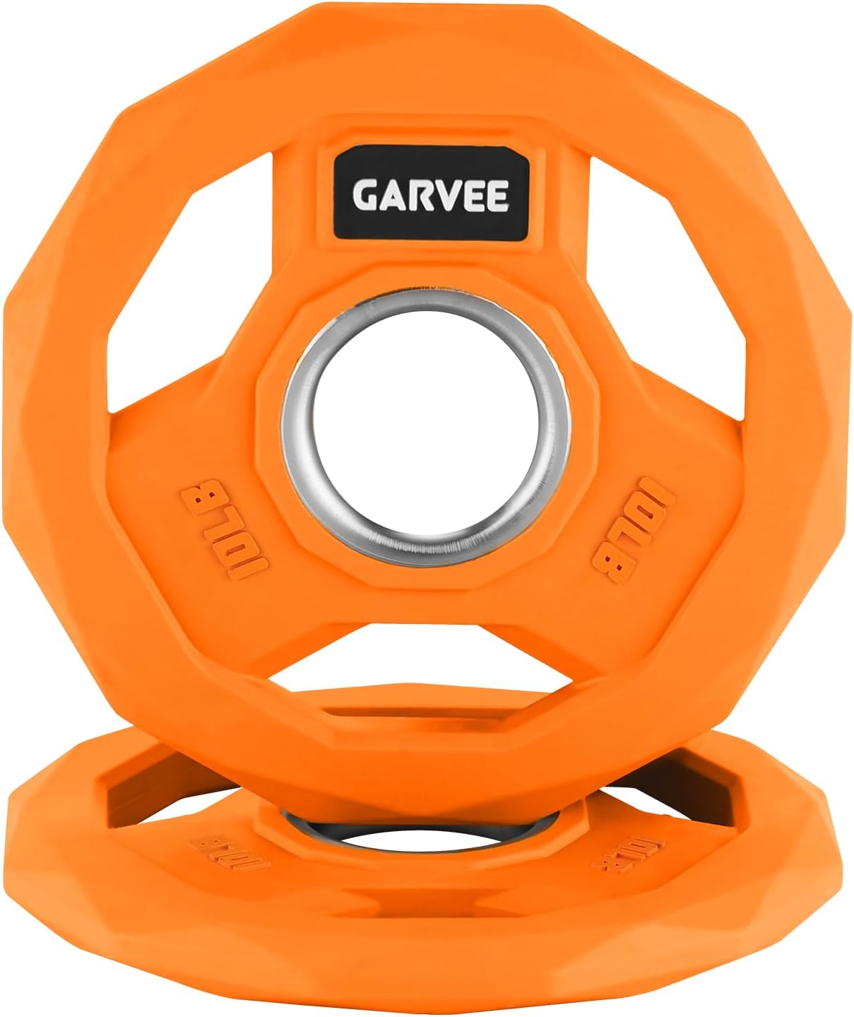 2-Inch Rubber Coated Cast Iron Weight Plates Pair, Barbell Plates with Grip Handles for Home Gym Strength Training, 2.5/5/10/25/35/45LB