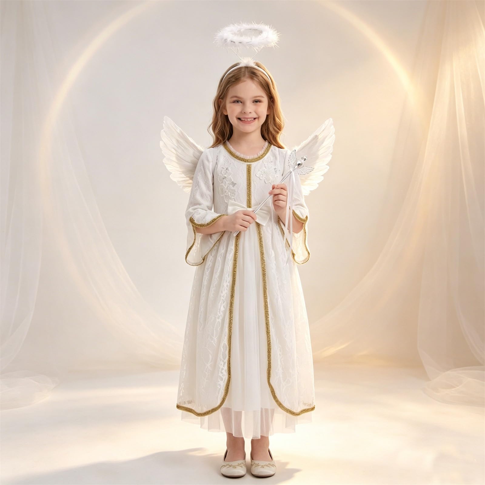 Genérico Disfraz Vestido NiñA,Vestido Blanco De Baile Para NiñAs Disfraz Griego De Halloween Para NiñOs Vestido Tutú