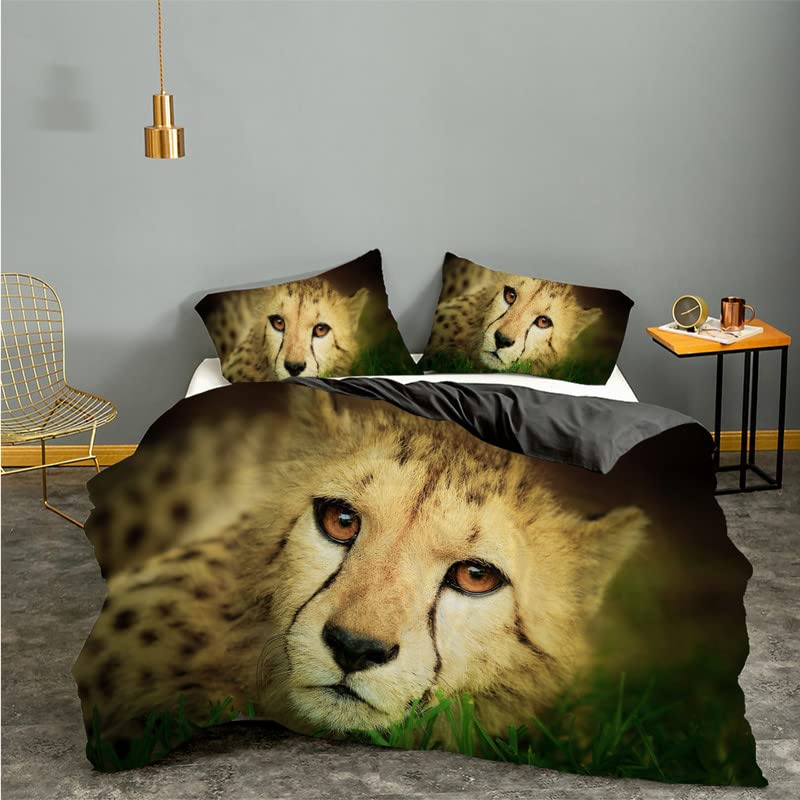 Housse de couette 240 x 260 léopard vert pour une ambiance de chambre moderne et cosy