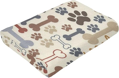 Miniatura 6 de Manta de franela con estampado de patas de perro, manta de forro polar, regalos para cama, sofá, silla, 50 x 40 pulgadas