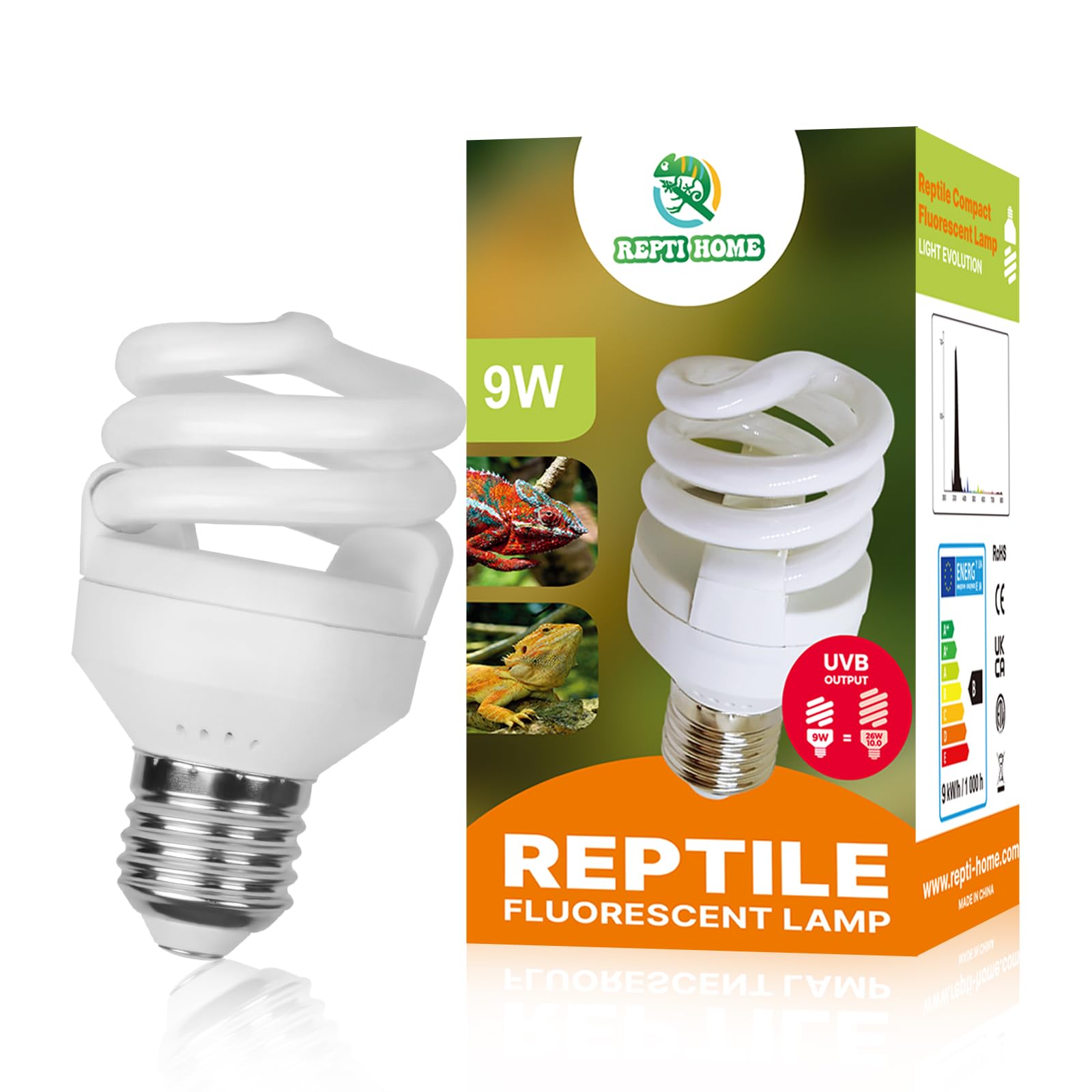 Amazon | REPTI HOME UVB 爬虫類 ライト レプタイルUVB 10.0 9W