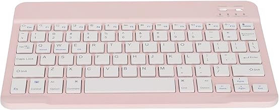 Zunate Wireless Bluetooth Keyboard, Universal Compact Ergonomic Mobile Phone/Tablet/Laptop/PC Typewriter for Android/iOS/Windows (Pink)