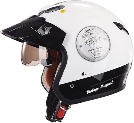 Amazon 通勤最適 Zeus 内蔵式サングラス パイロットヘルメット ジェットヘルメット 381c 全2色 ジェット 車 バイク