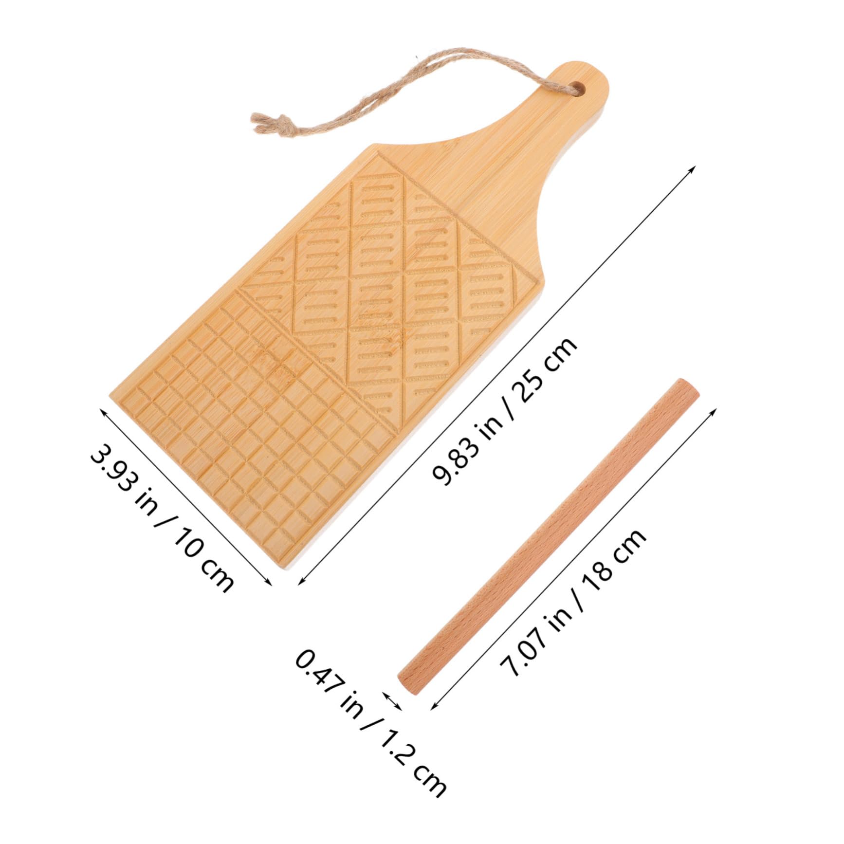 Garneck 1set Pasta Rolling Board with Pin Easy Sheeter for Making Cat Ear Noodles and Italian Pasta Dishes