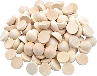 200pcs Half Wood Balls Unfinished Natural Half Ball Split Wood Balls for DIY Projects and Craft Supplies (12mm) 