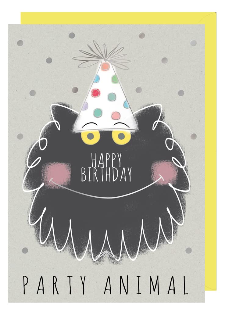 Quire Rough Elegance Card Happy Birthday Party Animal