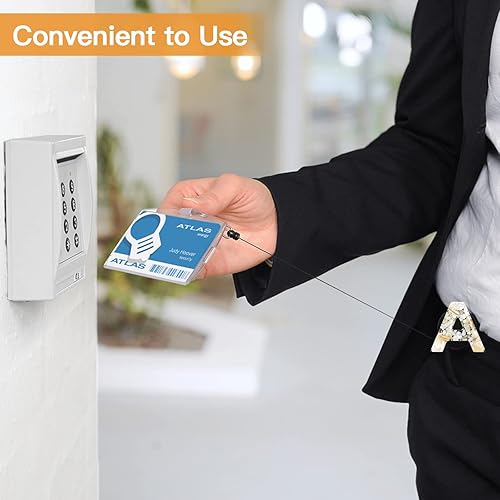 Miniatura 5 de Soleebee Paquete de 1 carrete retráctil para insignias, soporte retráctil de 24 pulgadas con clip de cocodrilo giratorio de 360, clip de