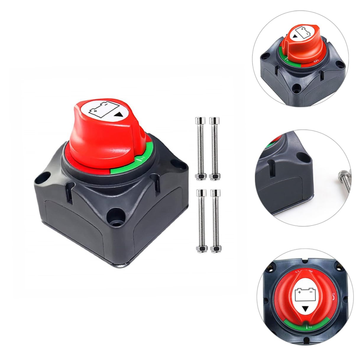 JUMPLAWN Dual Battery Switch for Boat Car Rv 12v-48v Battery Shut Off Switch Disconnect Power Isolator