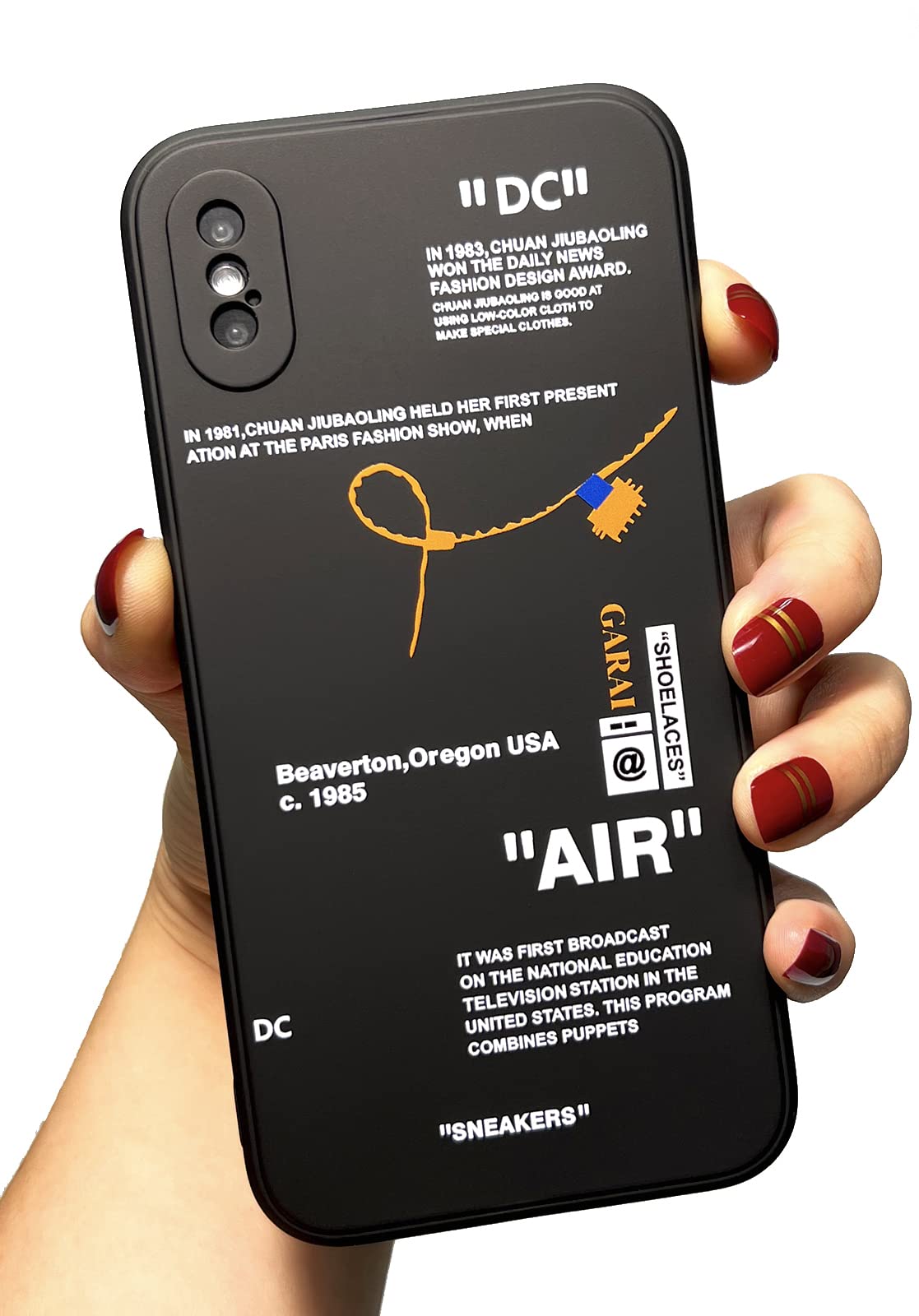 GaraiCkeey Slim Fit Sports Brand Silicone Case for iPhone Xs MAX 6.5 Inch, Classic Cool Label Pattern Shoes Phone Case Ultra Thin Soft Silicone for