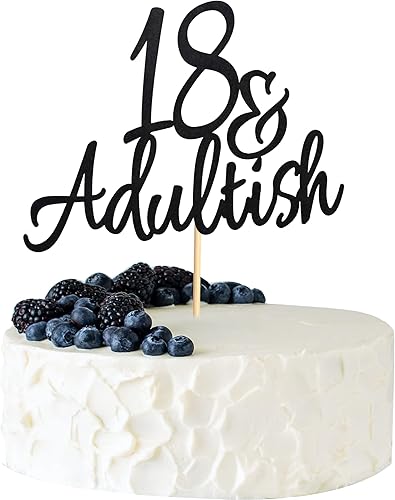 Miniatura 7 de Arthsdite Decoración para tartas de 18 y adultos, 18 y palillos para pastel de 18 años, decoración de pastel de cumpleaños de dieciocho años,