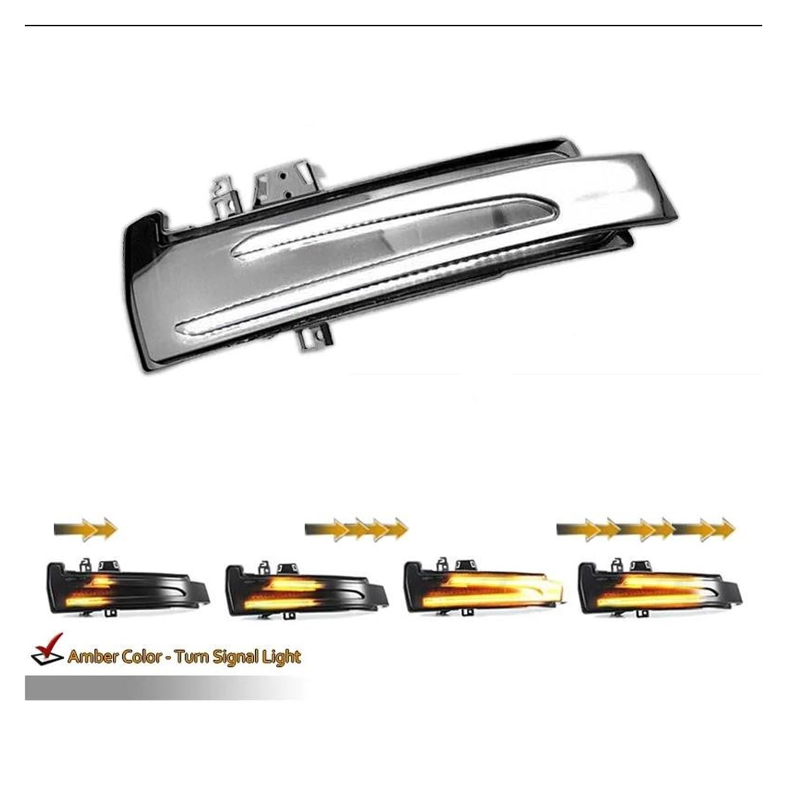 Segnale Svolta Per Mercedes Per Benz ABCES Per CLA GLA CLS Classe W176 W246 W204 W212 C117 X156 Lampeggiante Indicatore direzione luminoso Frecce Laterali(One Color Amber)