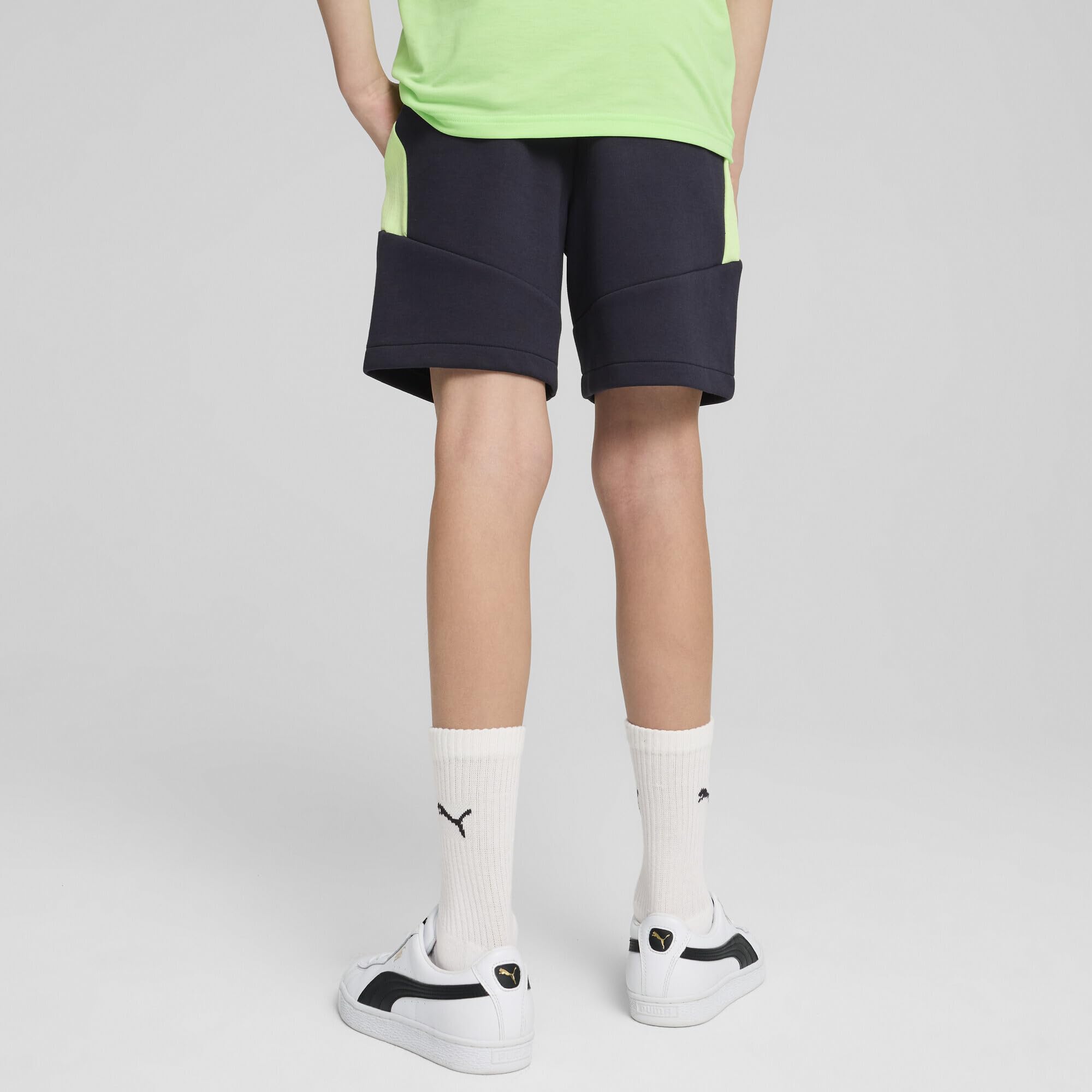 PUMA - Evostripe Shorts Dk B, Pantaloncini Lavorati a Maglia Bambini e Ragazzi