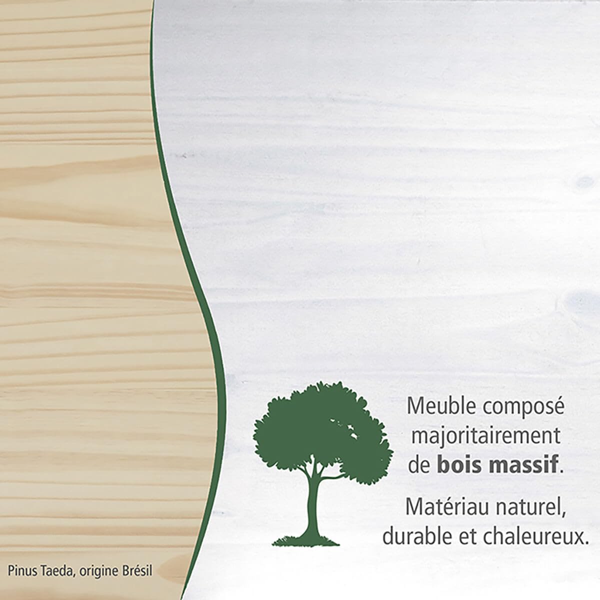 AltoBuy Sydney - Armoire 2 Portes + Penderie Bois Massif Vernis Blanc