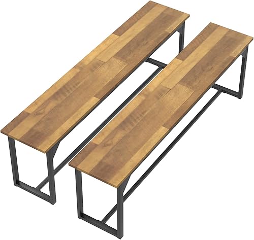 STHOUYN Par de 2 bancos de comedor de 59 pulgadas para 6-8 personas, banco de mesa de cocina de granja, banco de comedor, banco de entrada, banco de