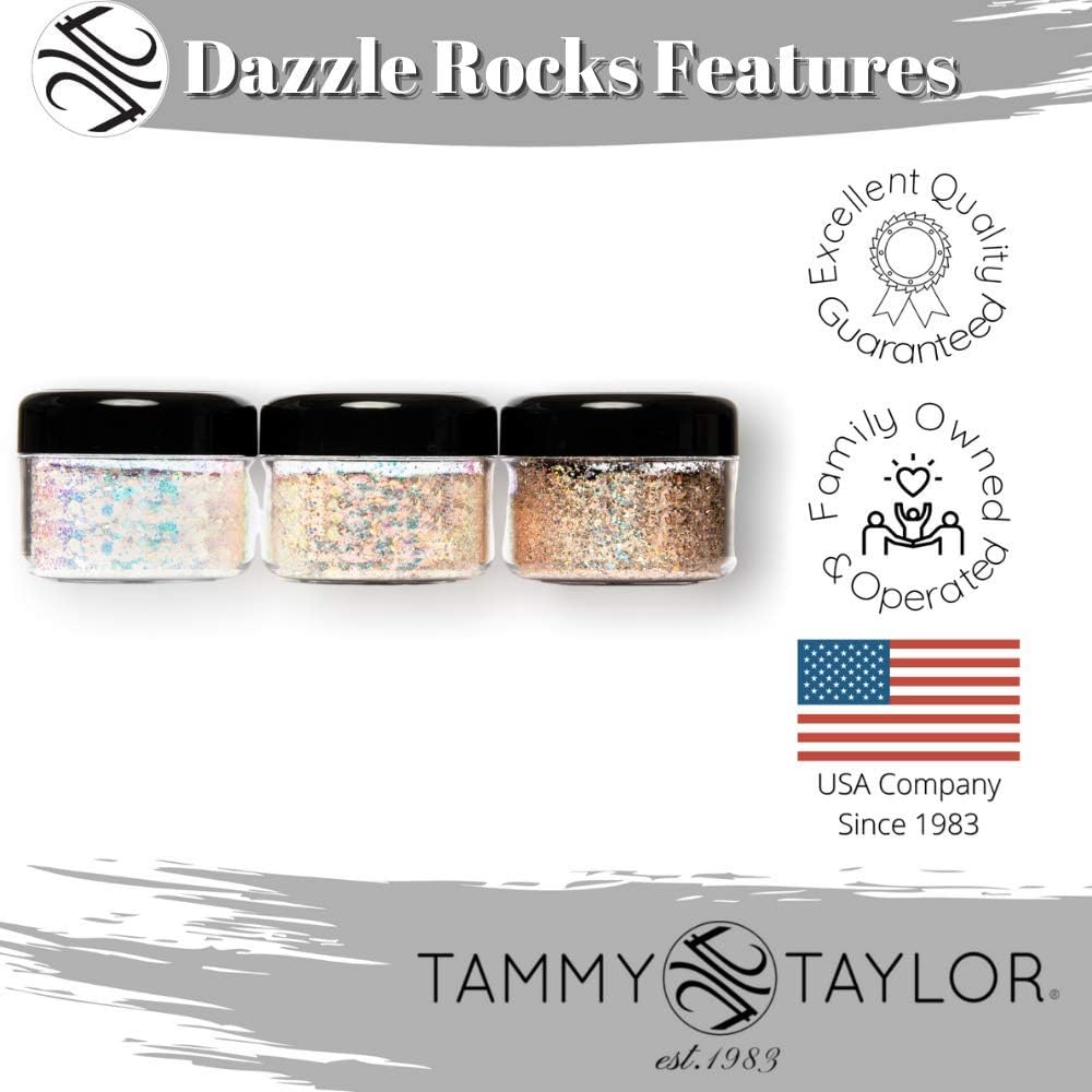 Tammy Taylor Dazzle Rocks Loose Glitter for Manicures, Pedicures & Nail Art (Holo Ice)