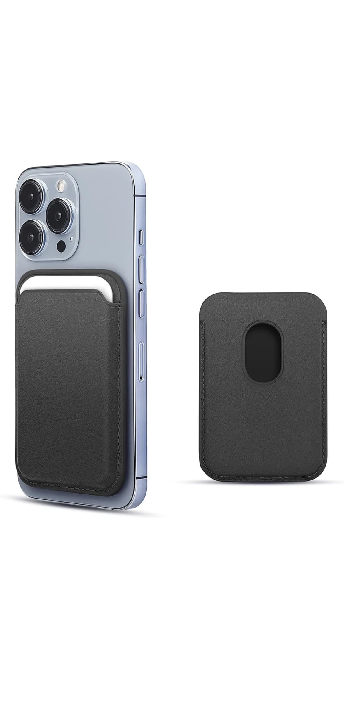 Magnetic Card Wallet Compatible with iPhone, Black Leather | MagSafe Compatible, Slim Card Holder, Easy Card Access, Attaches to Phone, Vegan Leather-image-13