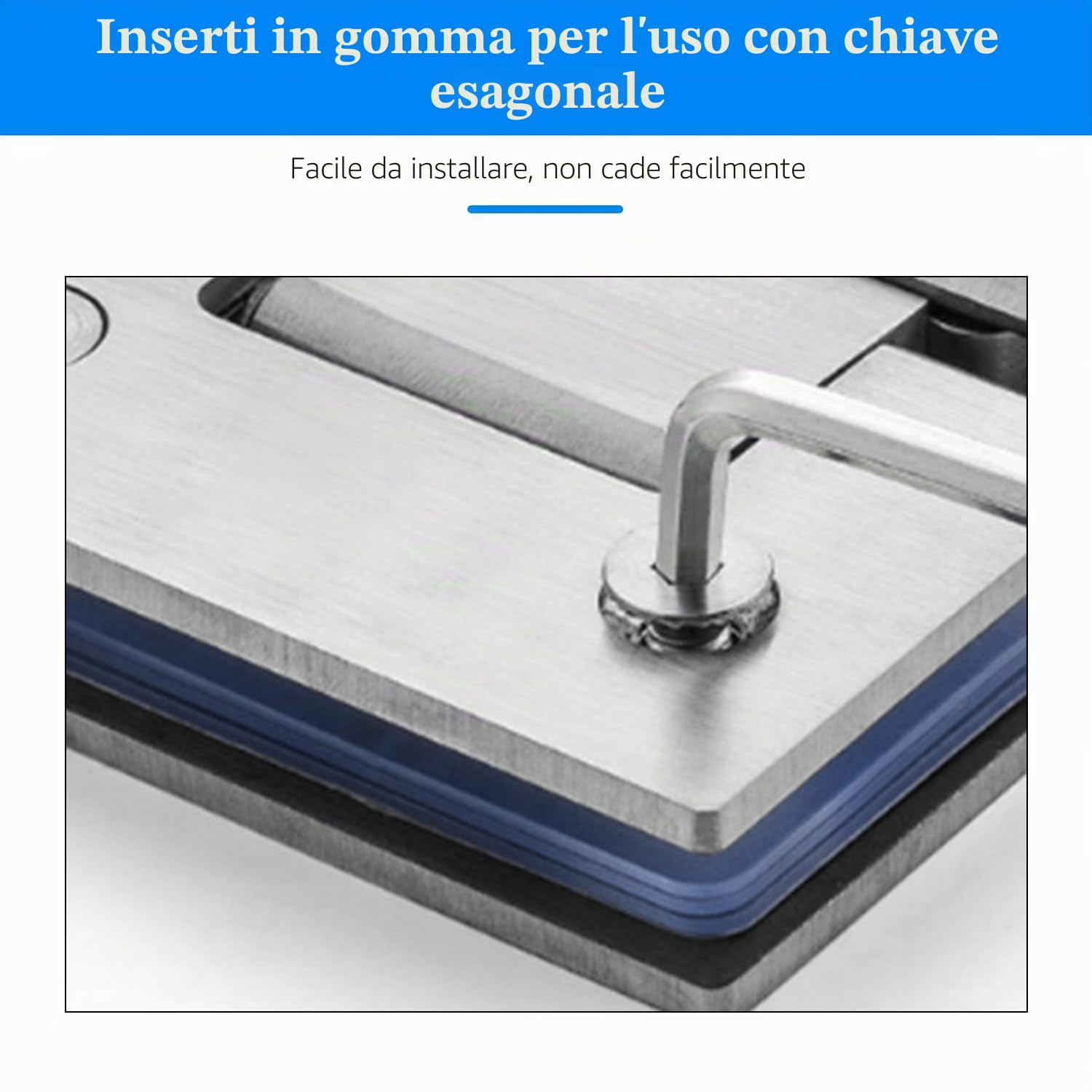 Cerniere per Porte in Vetro 90 Gradi, Supporto Morsetto Argento, Bagno Pesanti in Acciaio Inossidabile Doccia a Doppia Faccia per Vetro da 8-12mm
