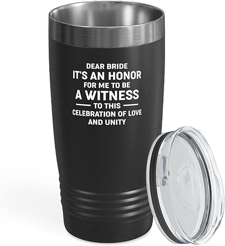 Bride Gift from Officiant Tumbler 20oz Black -Love Unity - Bridal Shower Bride To Be Bachelorette Party Newlywed Wedding Officiant Brother