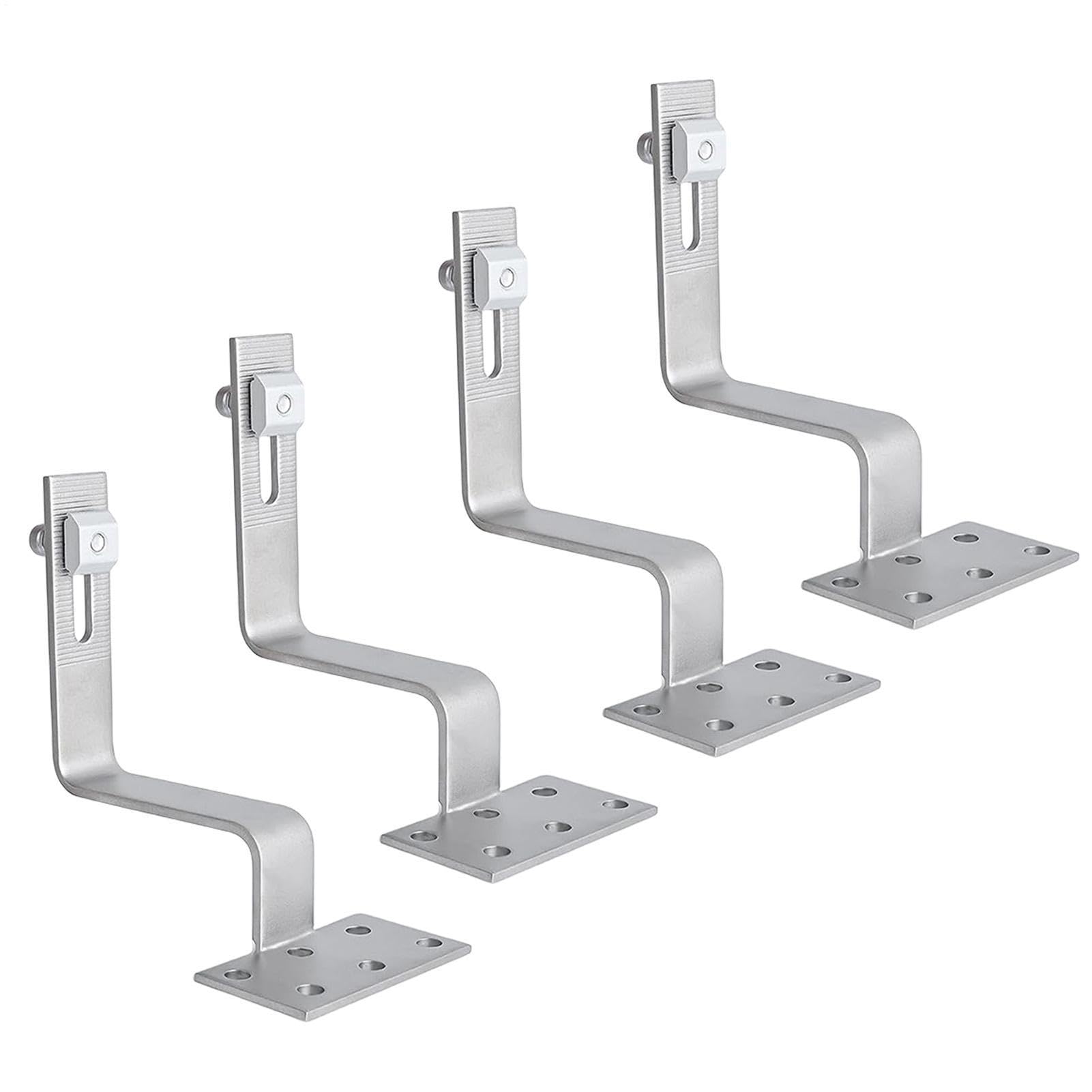 Ganchos para paneles fotovoltaicos: aleación solar, conector de montaje | hardware de soporte de panel resistente a la intemperie, estructura de fijación de riel reforzado, equipo de instalación de