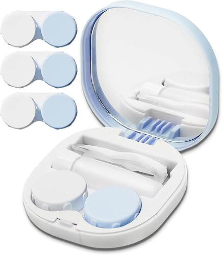 Miniatura 1 de Funda para lentes de contacto, funda de contacto portátil con herramienta aplicadora de lentes de contacto y 3 fundas de solución extra para remojo