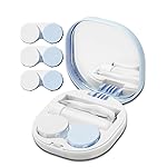 Vastsoon Contact Lens Case, Portable Contact Case with Contact Lens Applicator Tool and 3pcs Extra Solution Soaking Cases for Daily Vision Care and Outdoor Use, Travel Size (Blue)
