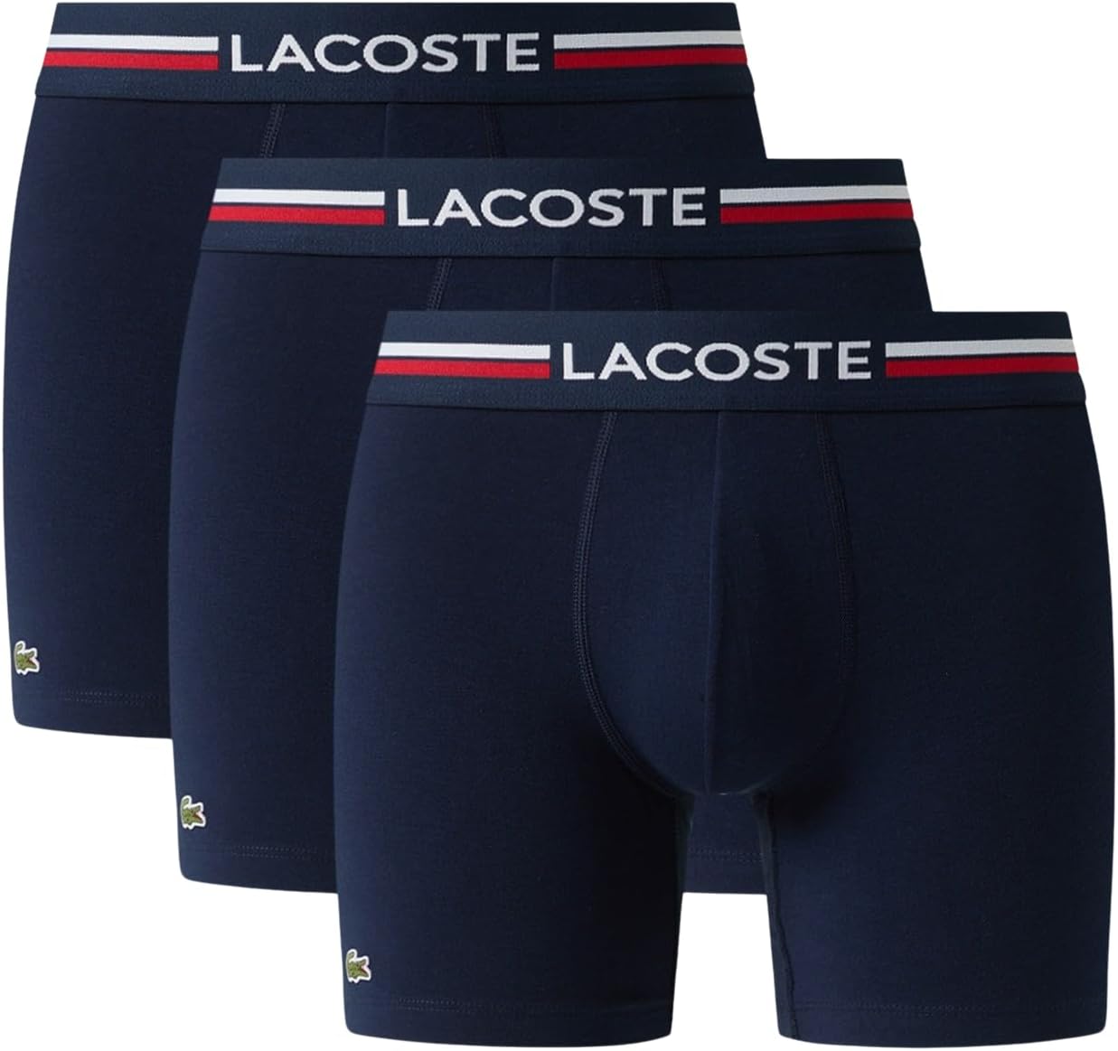 Lacoste mens Cotton Stretch Print Animation Boxer Briefs, 3-pack