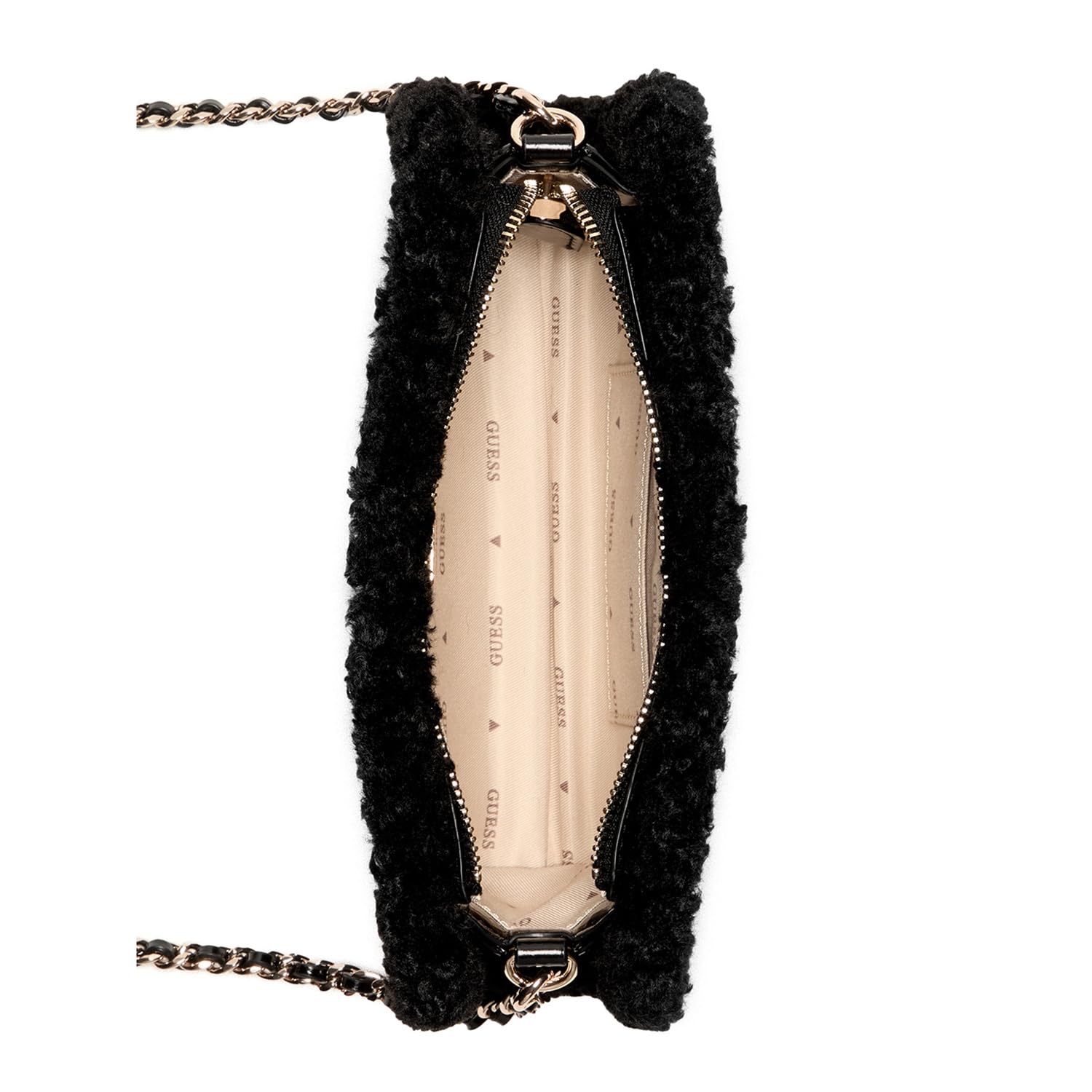 GUESS Cristi - Bandolera cruzada con cremallera superior para mujer, color negro, talla única
