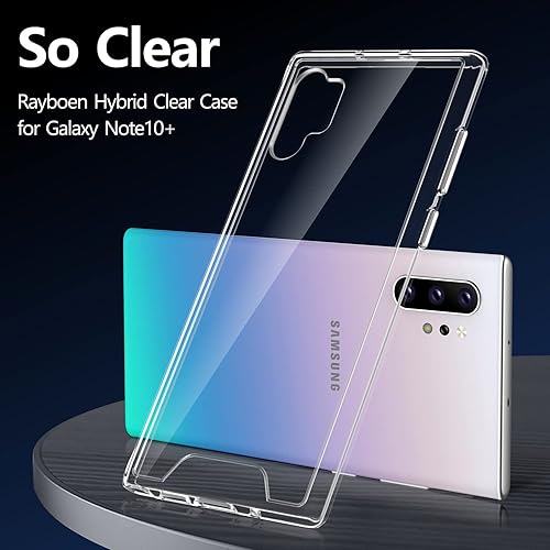 Miniatura 3 de Rayboen Funda para Samsung Galaxy Note 10 Plus 5G (no para Note10), diseño transparente de policarbonato duro, marco de TPU suave, a prueba de
