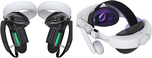 KIWI design Comfort Battery Audio Head Strap 6400mAh y accesorios mejorados para controladores compatibles con Quest 2