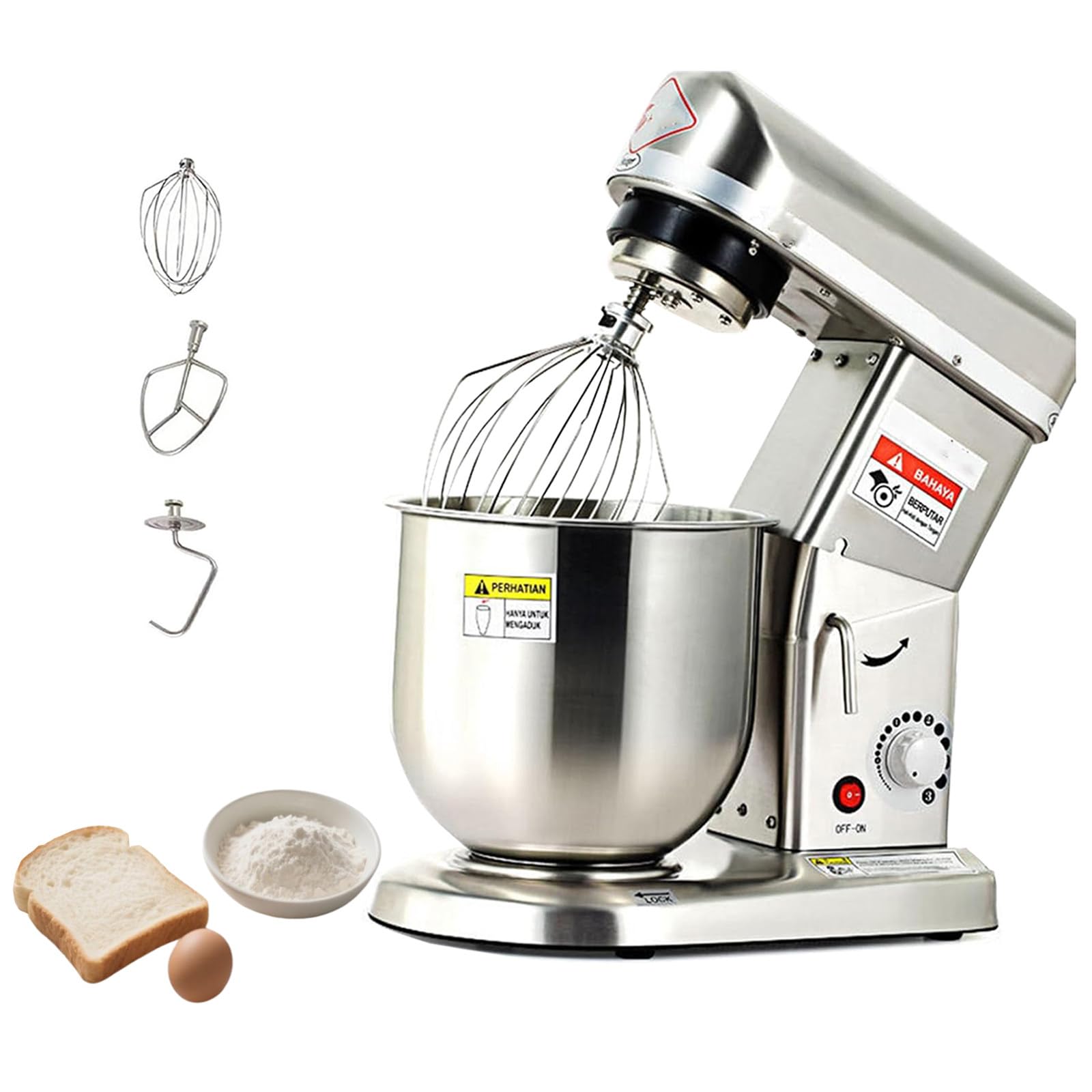 Impastatrice planetaria, impastatrice elettrica da Cucina per la Preparazione di Pane e Dolci con Ciotola in Acciaio Inossidabile, Gancio per impastare, Frusta 10L