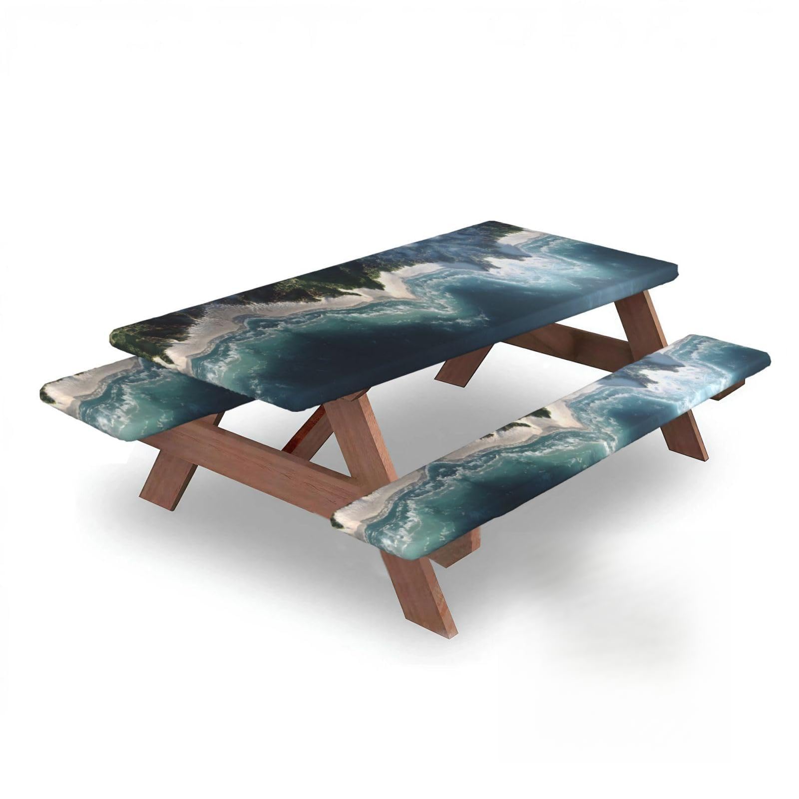 Housse de table de pique-nique ajustée pour repas de camping en famille
