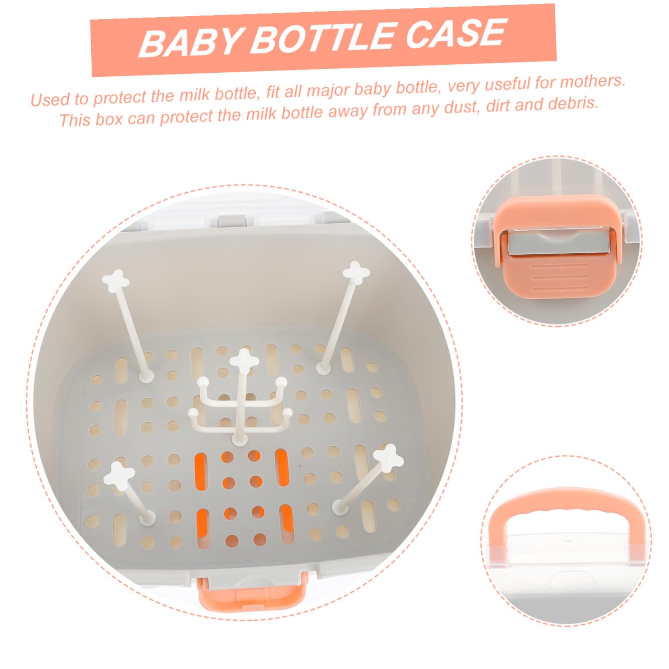 Abaodam Große Tragbare Babyflaschen Aufbewahrungsbox aus Pp mit Hoher Kapazität und Verschleißfester Oberfläche für Reisen und Outdoor Einsatz zur Praktischen Lagerung von Milchflaschen