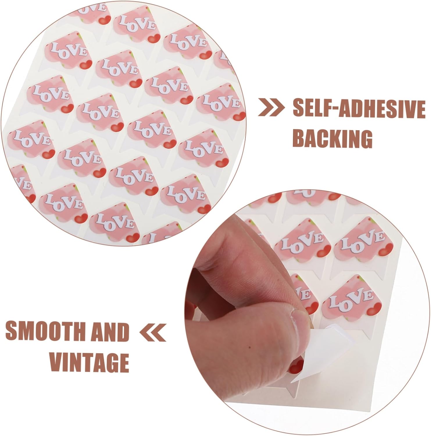 TEHAUX 0pcs Self Adhesive Photo Corners Love Heart Mounting Stickers for Scrapbooking DIY Journal Decoration for Albums Memory Books Home School and Office Use