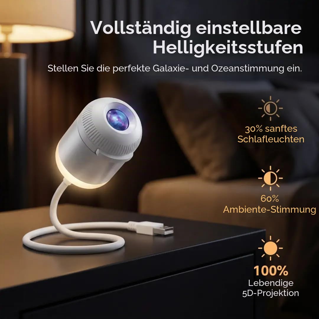 AONEGOLD Sternenhimmel Projektor Nachtlicht, augenfreundliches Mini Stilllicht, Einschlafhilfe für Babys, Projektorlampe für Kinderzimmer