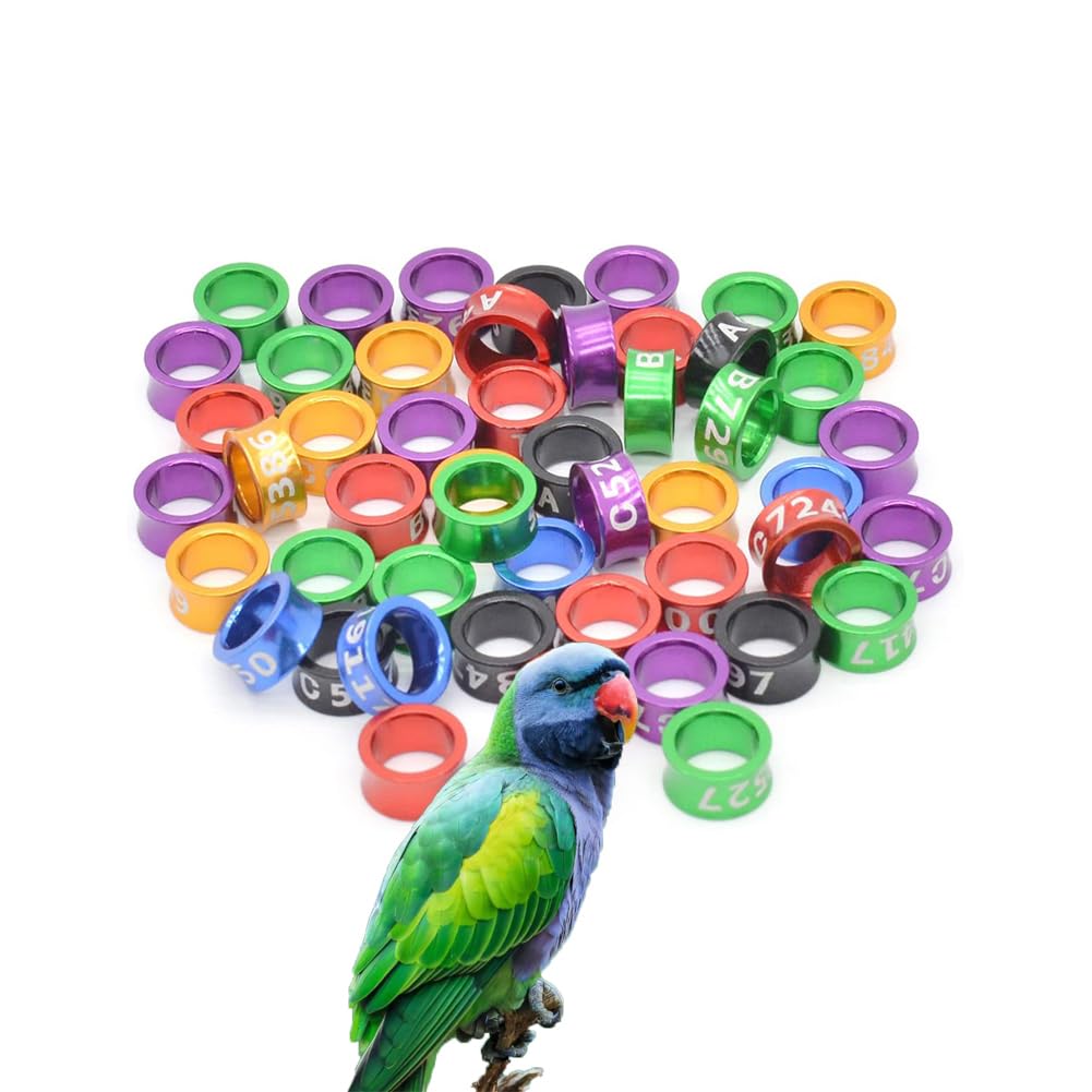 Tobillera de paloma pollo con pata de pájaro mascota con anillo de pierna de pollo tobillera de pollo con anillo de identificación de paloma (número de color aleatorio) 200 piezas Mixed colors7.0mm