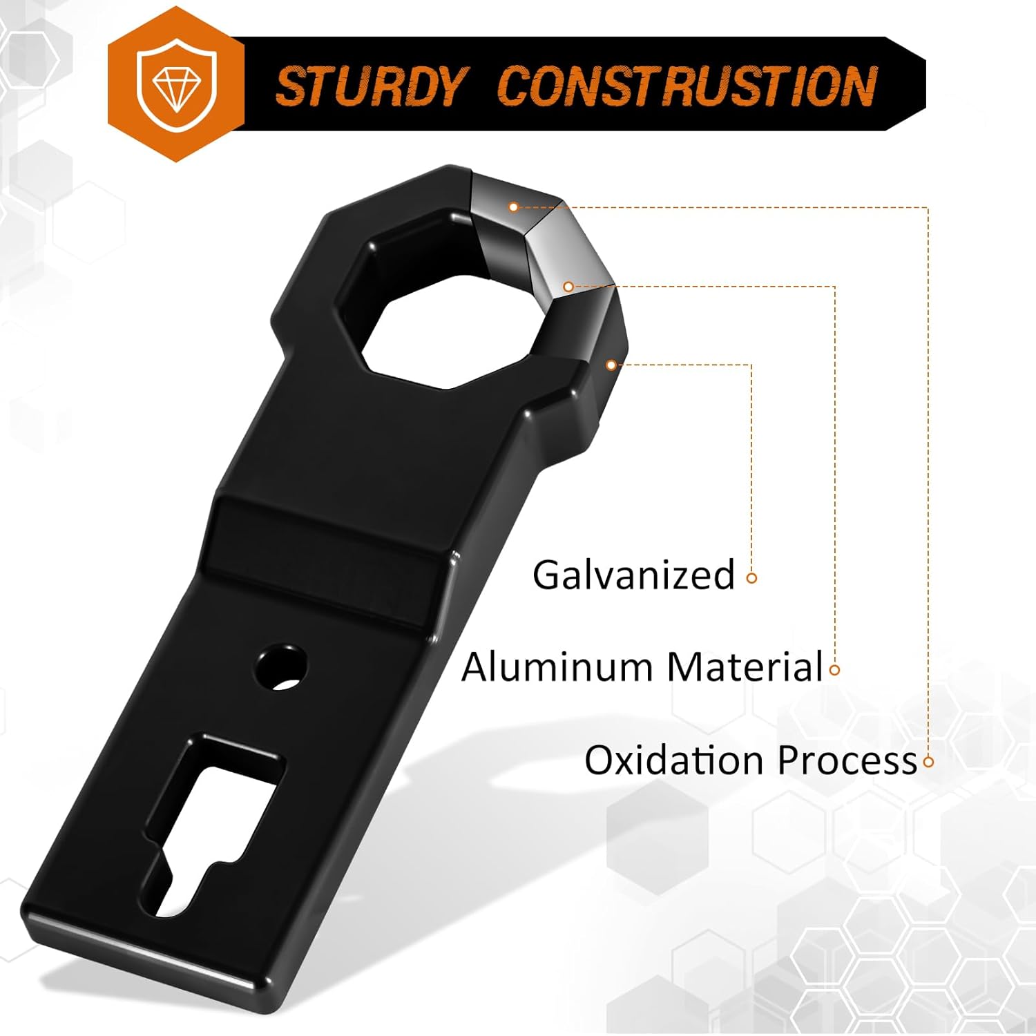 Gooseneck Ball Adapter and Front Tow Hook(Black)