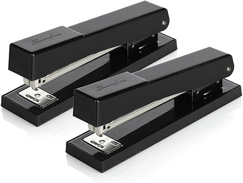Miniatura 2 de Swingline Grapadoras, engrapadora de escritorio ligera, capacidad para 20 hojas, color negro, paquete de 2 (S7040501AZ)