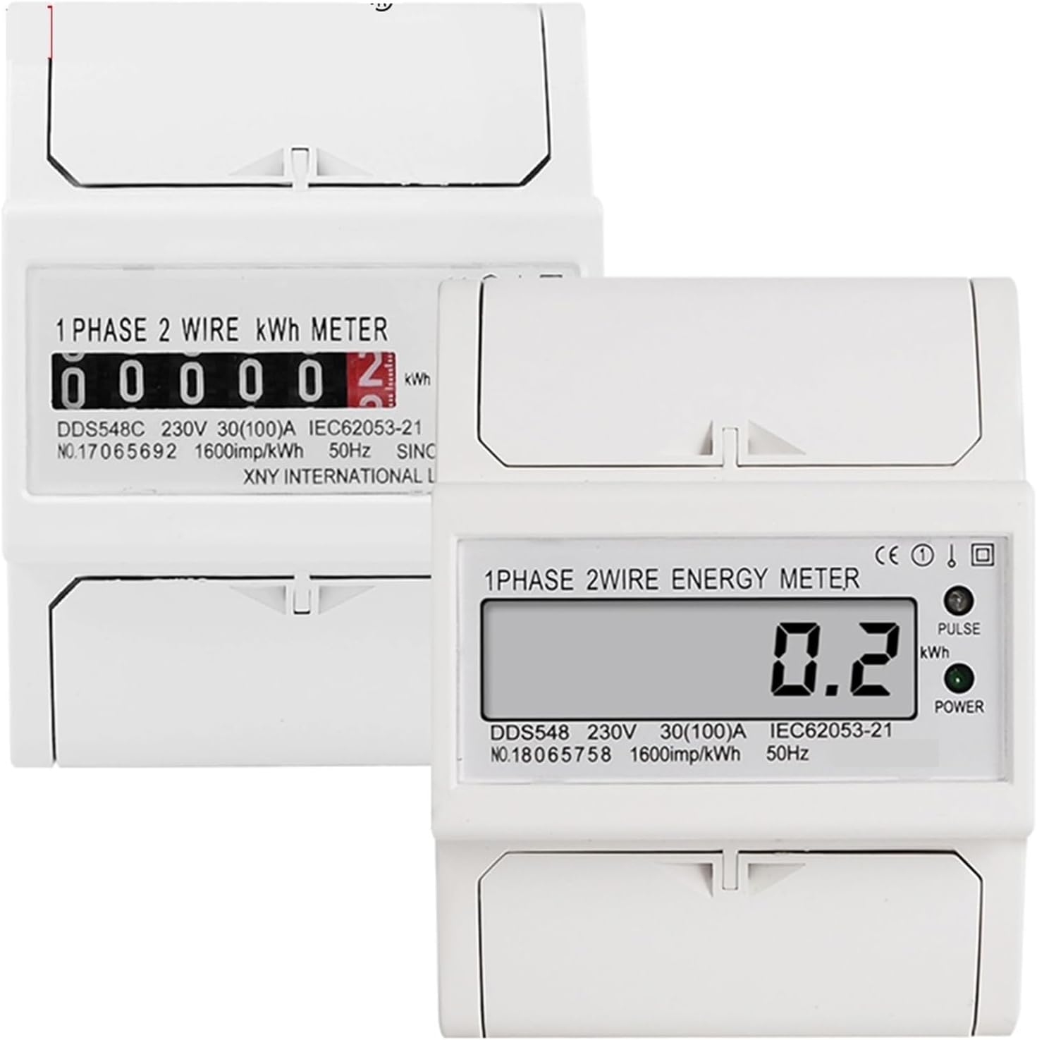Load 30-100A 230VAC Single Phase 2 Wire Digital Wattmeter Electricity Cost Measuring Meter 1Pcs(LCD Display)