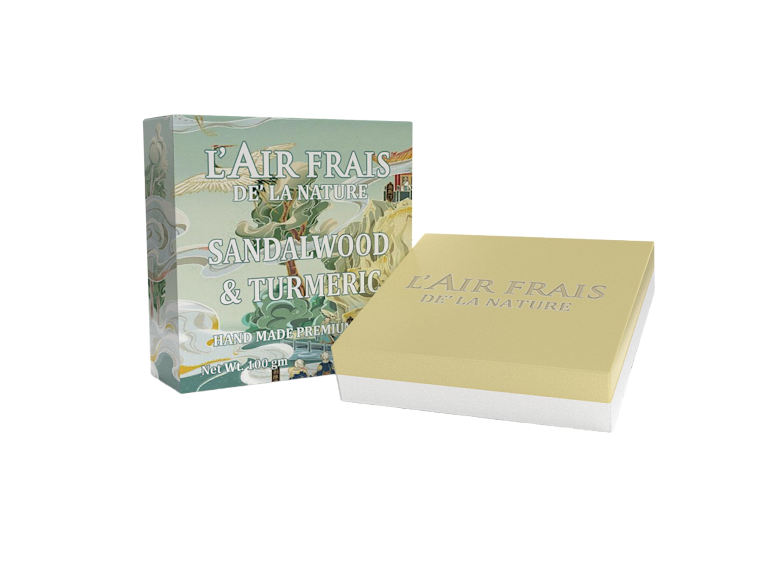 HAND MADE PREMIUM SOAP | Sandalwood & Turmeric | Pure Luxury | Antioxidants and Anti-Inflammatory | Helps In Repairing Skin Cells | 100 gm