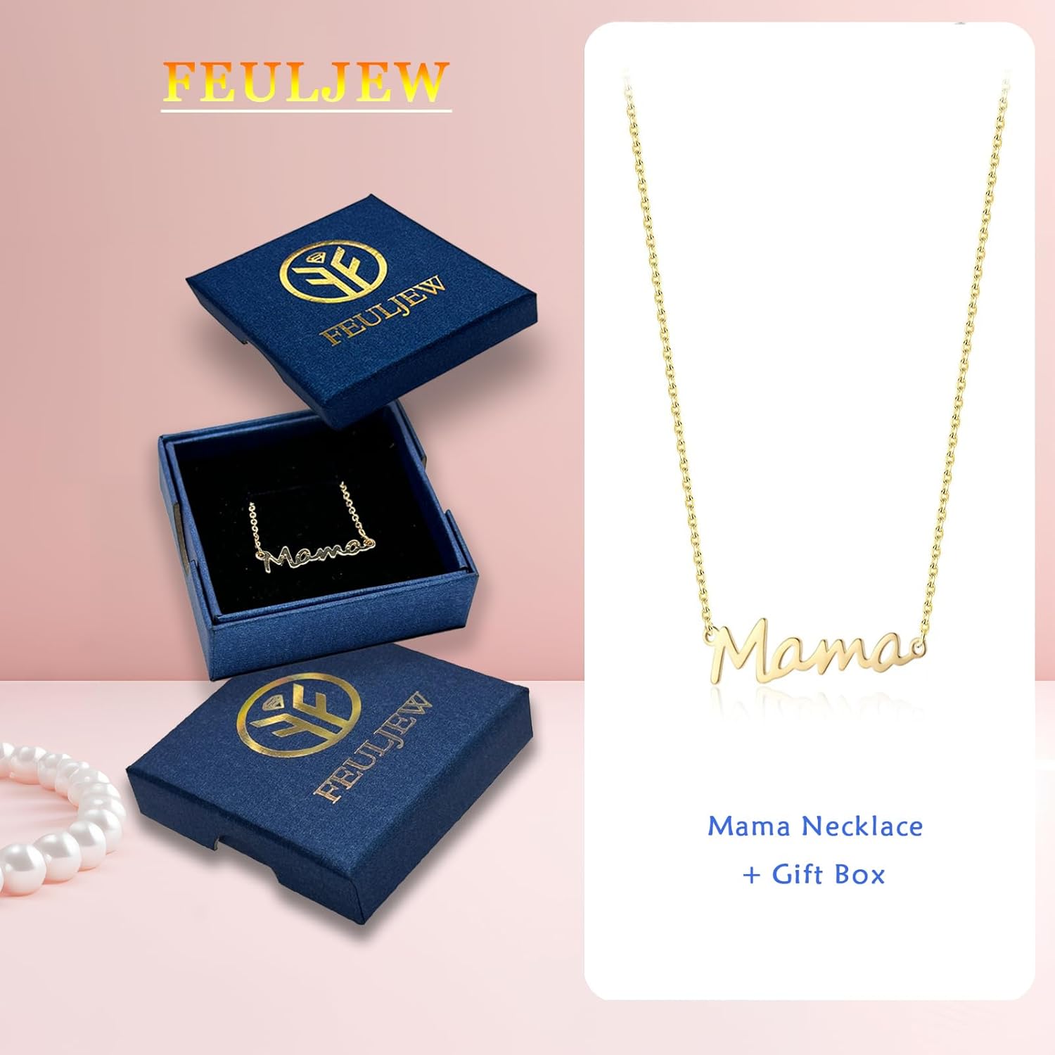 Mama Necklace Chain Mom Necklace for Women, Dainty Mother Necklace Pendant Necklace Gift Jewelry for Women Wife New Mom Grandma Birthday Party Anniversary - Image 4