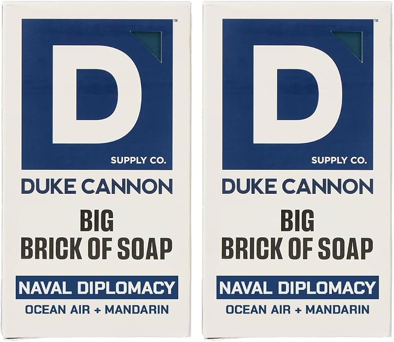Sabonete em barra Duke Cannon Supply Co Naval Diplomacy com fragrância de ar marinho e mandarina, 283 g, Pacote com 2
