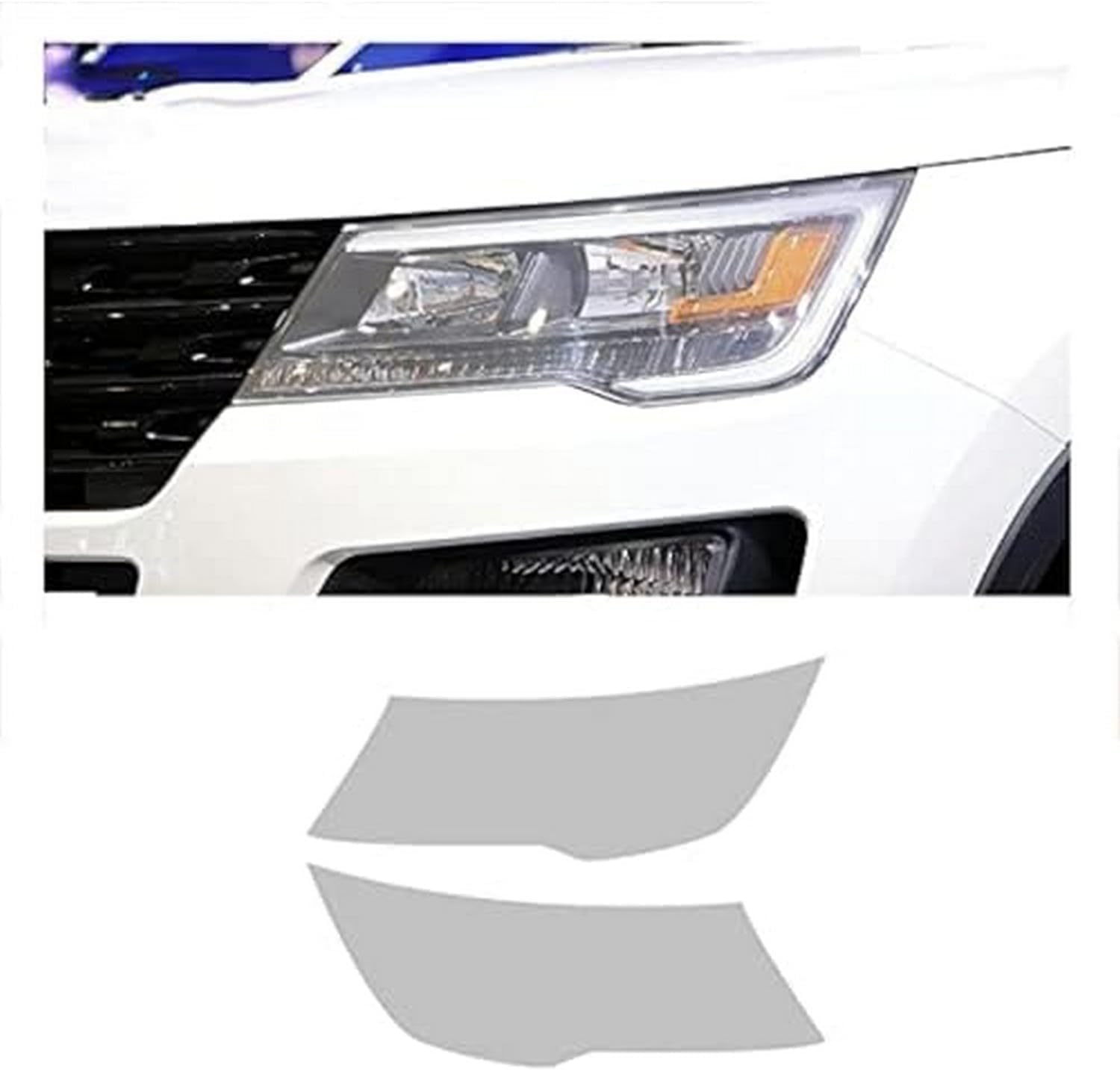 SamLng Car Front Light Film for Explorer U502 2016 2017 2018 2019 Car Headlight Protective Film Front Light Transparent Blackened TPU Sticker Car Headlight Protective Film