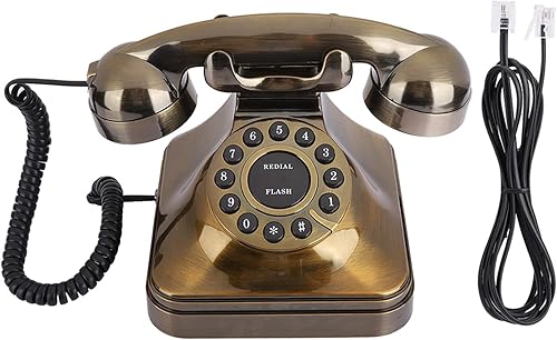 Miniatura 9 de Teléfono, Yctze Antique Bronze Teléfono Vintage Teléfono Fijo Teléfono de Escritorio Llamada de Escritorio Oficina en casa, Reducción de ruido,