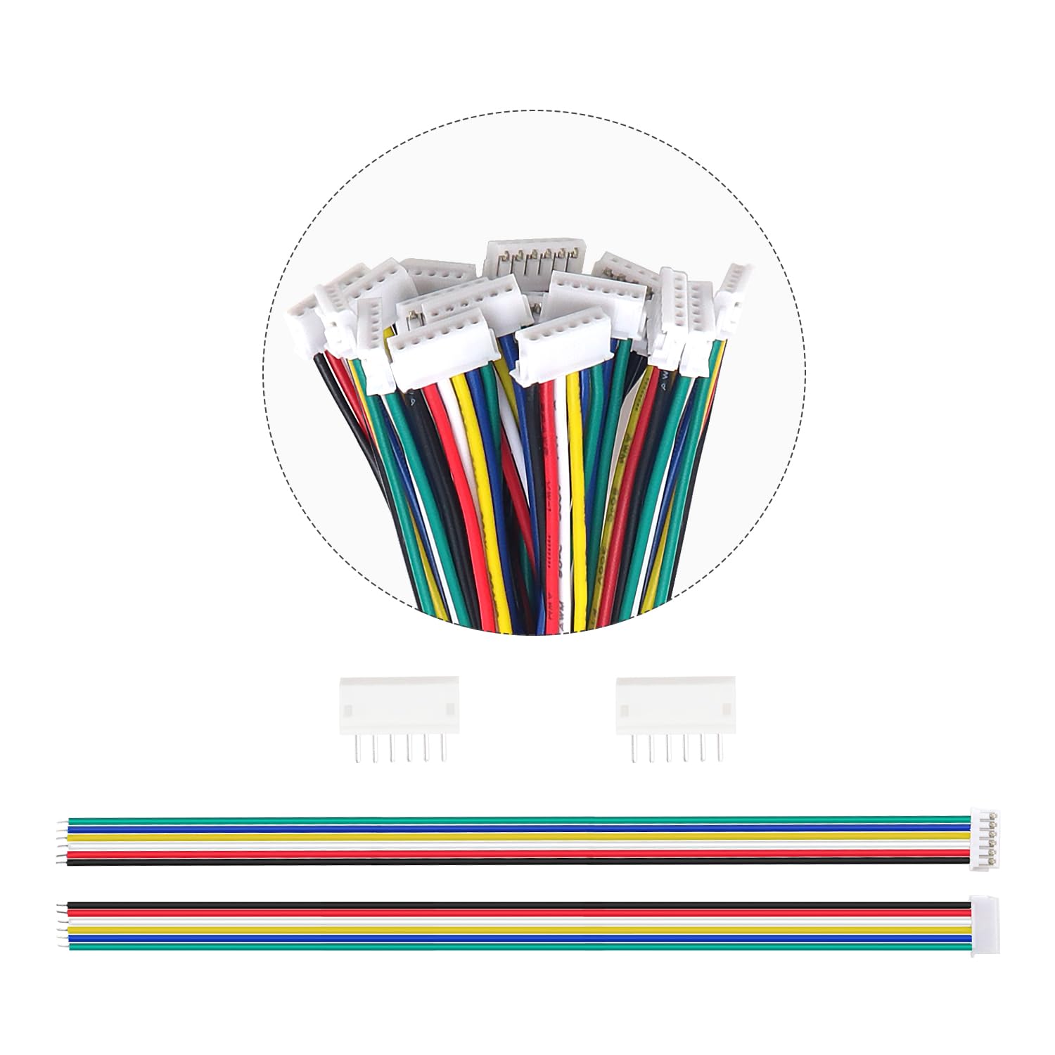 Lyeteung 15 Juegos Conectores JST 1.5 ZH, Mini Micro JST ZH 6 Pin Conector Macho con Cable de 150mm 26AWG y Hembra — view 5