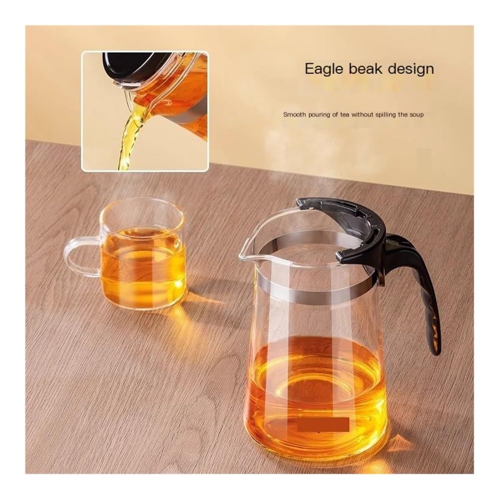 Teekanne, Hochtemperaturbeständiger Teebereiter aus Glas mit Sieb – Easy Brew Mug