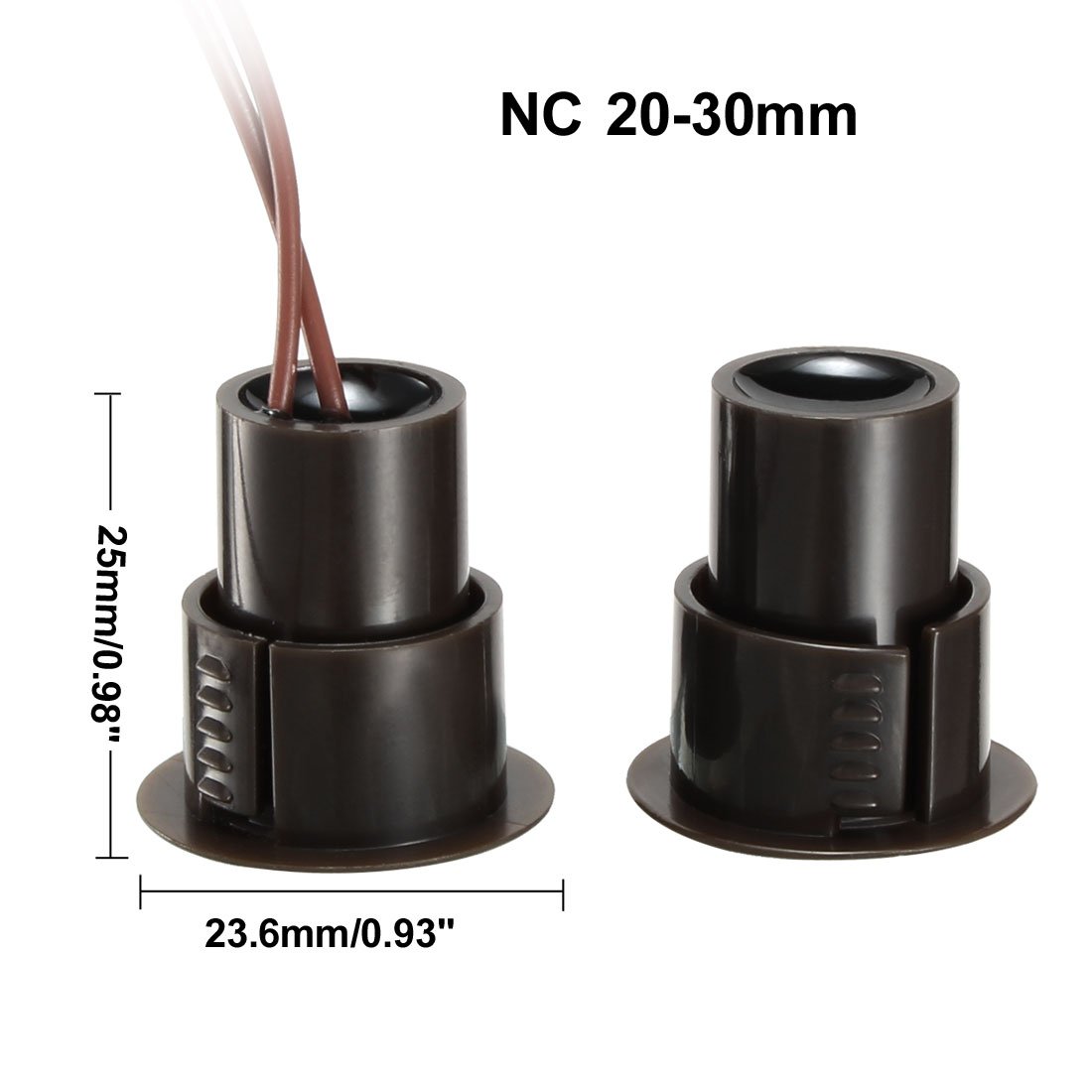 NC Sensor de Puerta de Ventana de Seguridad con Cable Empotrado, Alarma, Interruptor de láminas magnético, marrón RC-36, 5 uds.