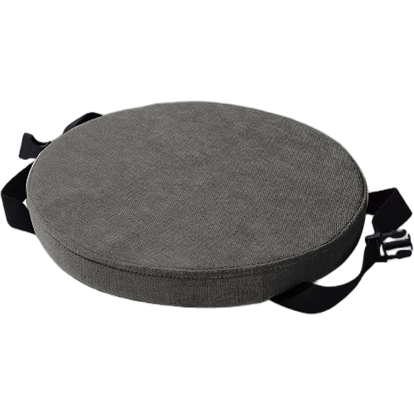 Cojín de asiento redondo de felpa para silla de comedor gris oscuro de 35 cm